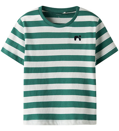 Name It T-shirt - NmmFridy - Deep Jungle w. Stripes