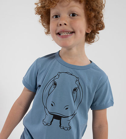 ANIMALS T-shirt - DyrHide - Porcelaine Outline Hippo