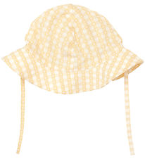 Flöss Sólhattur - Olivia - Soft Yellow Heart Gingham
