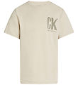 Calvin Klein T-Shirt - Borst Surf Grafisch - Oyster Grey