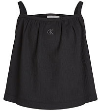 Calvin Klein Top - Rib - Crinkle Strap - Ck Black