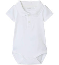 Name It Polo Romper s/s - NbmHolger - Bright White