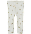 Lil' Atelier Leggings - Rib - NbnLavo - AOP - Coconut Melk