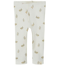 Lil' Atelier Leggings - Rib - NbnLavo - AOP - Coconut Melk