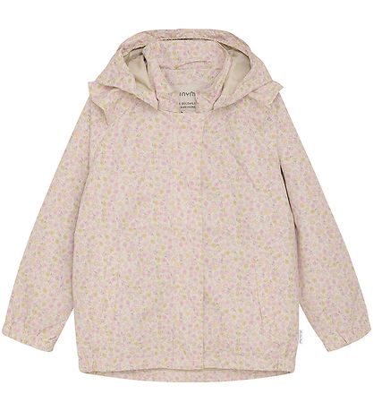 Minymo Rain Jacket - PE - Peach Whip w. Flowers