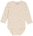 Minymo Bodysuit l/s - White Swan w. Apples