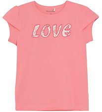 Minymo T-skjorte - Strawberry Pink m. Tekst