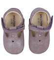 Melton Ballerina Slippers - Mary Jane - Purple Dove w. Glitter