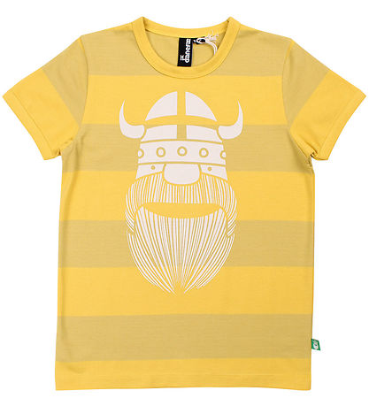Danefæ T-shirt - Dane Rainbow Ringer - Faded Yellow/Yellow Erik