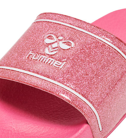 Hummel Flip Flops - Pool Slide Glitter Jr - Raspberry