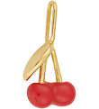 Design Letters Pendant - Darling Enamel - Cherry - 18k Gold Bell