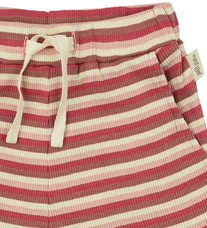 Petit Piao Shorts - Rib - Modal - Light Berry Multi Stripe