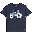 Minymo T-shirt - Blue Nights w. Reversible Sequins