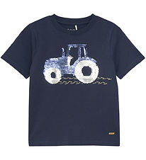 Minymo T-skjorte - Blue Nights m. Vendbare paljetter