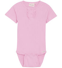 Minymo Romper s/s - Rib - Light Rose