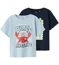 Name It T-Shirt - NmmVagno - 2-pack - Hemels Blue/Navy Blazer