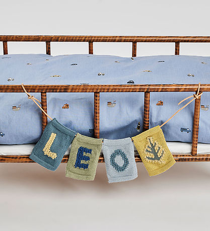 Smallstuff Knitted Flag - Leaf - Blue