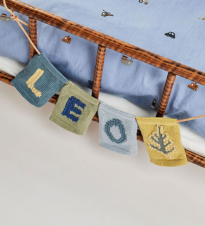 Smallstuff Knitted Flag - Leaf - Blue