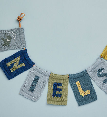 Smallstuff Knitted Flag - Elephant - Blue
