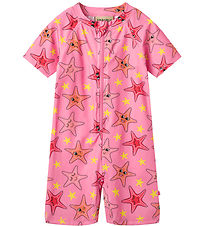 Småfolk Coverall Swimsuit - UV50+ - Bubblegum - w. starfish