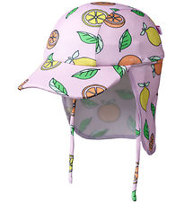 Småfolk Swim Hat - UV50+ - Pink Lavender w. Lemons and Oranges
