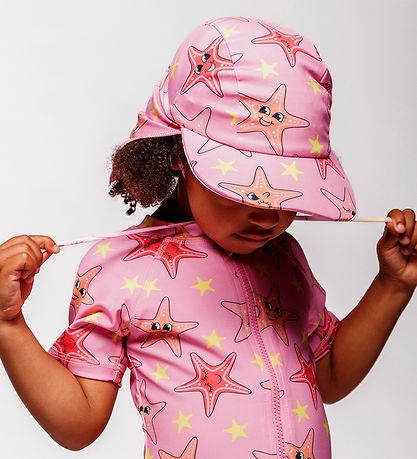 Småfolk Swim Hat - UV50+ - Bubblegum w. Starfish