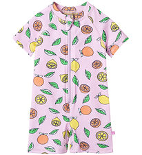 Småfolk Coverall Swimsuit - UV50+ - Pink Lavender w. Fruits
