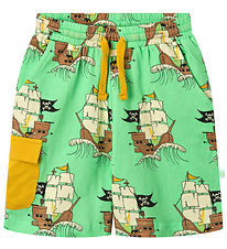 Småfolk Shorts - Minty Green Tea w. Pirate ships