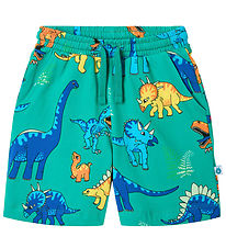 Småfolk Shorts - Teal w. Dinosaurs