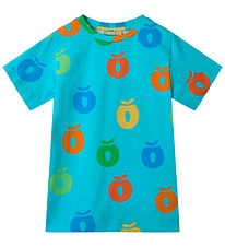Småfolk T-shirt - Blue Atoll w. Apples