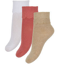 Konges Sløjd Socks - 3-Pack - Frill - Sand/Optic White/Raspberry
