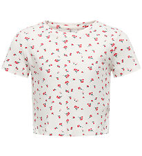 Kids Only T-shirt - KogBella - Rib - High Risk Red/White Bakgrun