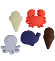 Filibabba Sand Molds - 5-Pack - Silicone - Blue Mix