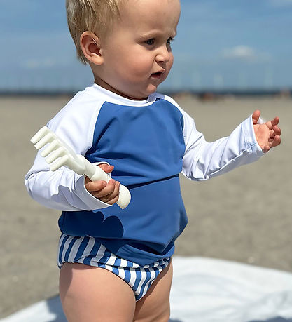 Petit Crabe Badeshirt - Raglan - UV50+ - Sapphire/White
