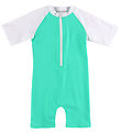 Petit Crabe Coverall Swimsuit - Multicolour - UV50+ - Parrot/Whi