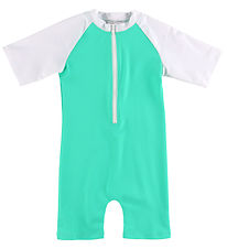Petit Crabe Coverall Swimsuit - Multicolour - UV50+ - Parrot/Whi
