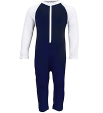 Petit Crabe Coverall Swimsuit - Multicolour - UV50+ - Blue/White