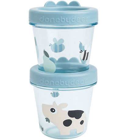 Done by Deer Food containers - Tiny Farm - 2-Pack - Blue