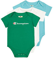 Champion Bodysuit s/s - 3-Pack - Green/Blue/White