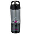 Carl Oscar Water Bottle w. Straws - 2-I-1 - Grey w. Spider