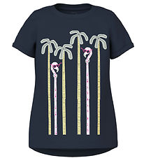 Name It T-Shirt - NmfVix - Navy Blazer/Palms