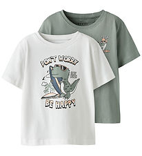 Name It T-Shirt - NmmVagno - 2-pack - Slate Grijs/Bright White