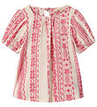 Fliink Blouse - Addie - Cloud Dancer Pink Stripe