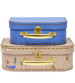 OYOY Kofferset - 2er-Pack - Fox - Beige/Blue