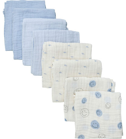 Pippi Muslinfiltar - 8-pack - 65x65 cm - Celestial Blue