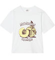 Mads Nørgaard T-shirt - Dry Single Tristi - Snow White w. Print