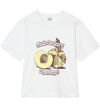 Mads Nørgaard T-shirt - Dry Single Tristi - Snow White w. Print
