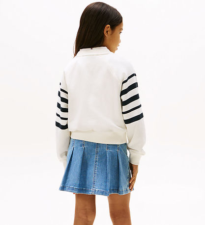 Tommy Hilfiger Peysa - Handrit - Dark Nótt Dökkblátt Stripe