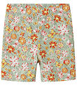 Name It Bicycle Shorts - NmfVayo - Aqua Gray w. Flowers