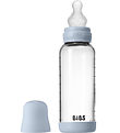 BIBS Babyflasche - 240 ml - Glas/Silikon - Baby Blue